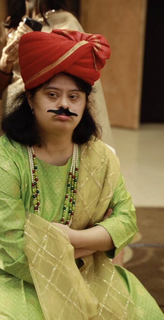 A young performer in costume during an SDF theatre production